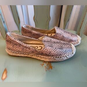 Sam Edelman Snakeskin Leather Espadrilles